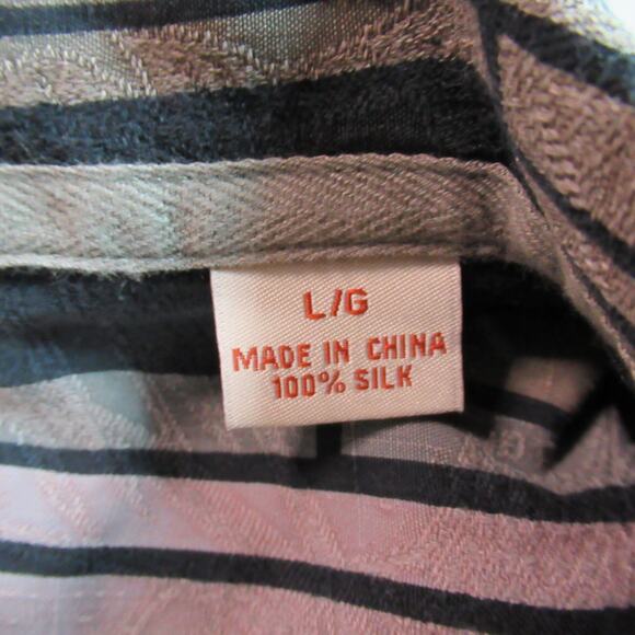 Tommy Bahama Shirt Mens Large Black Geometric Island Zone Hawaiian Beach Ripstop - Picture 9 of 10